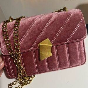Vintage velvet leather purse